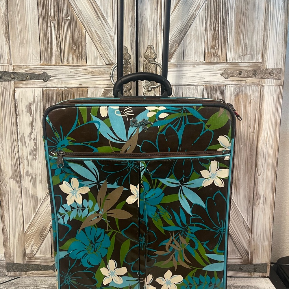 Floral Vintage ROXY 4 Piece Luggage Set in Teal & Brown gently used - Picture 15 of 16